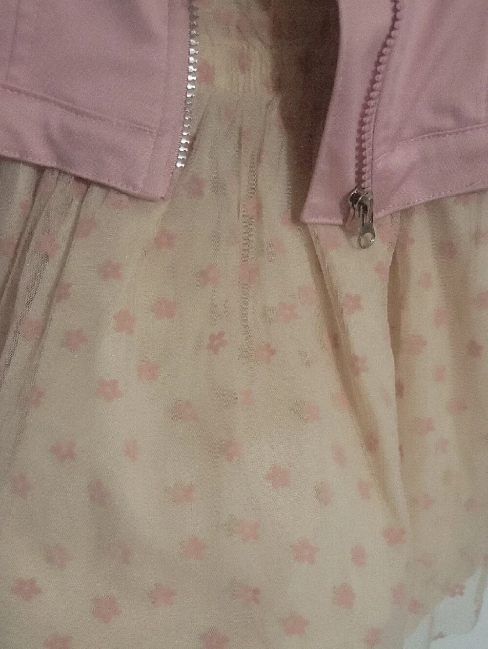 Little Lass Pink Jacket with Cream Star Tulle Dress - Picture 2 of 3